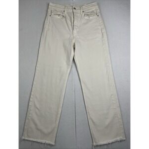 Frank & Eileen Monaghan Jeans Womens Size 28 Antique White Raw Hem Stretch
